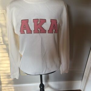 Cream-white Sweater with Pink AKA Appliqué